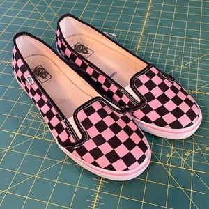 Vintage van checkered slip ons